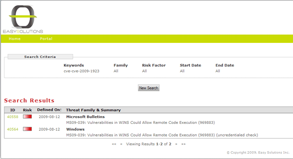 Electronic Document Listing of CVE Names