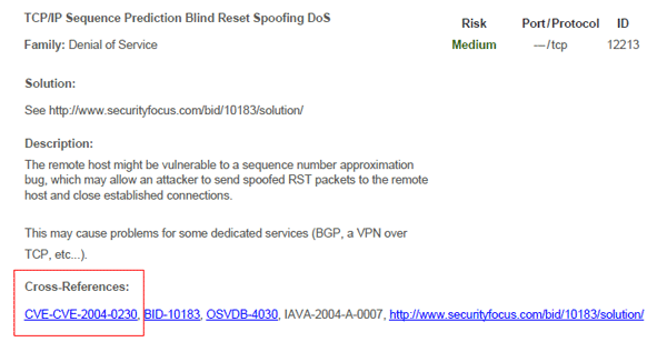 Finding Elements Using CVE Names Through the GUI