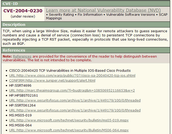 Finding Elements Using CVE Names Through the GUI