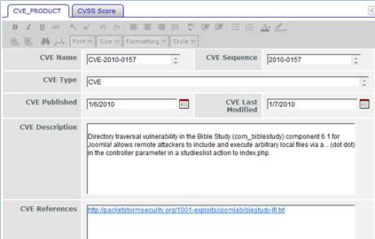 Finding CVE Names Using Elements in Reports screen