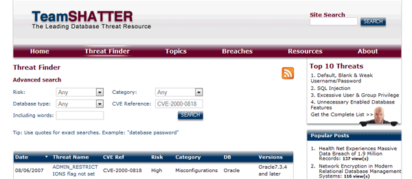 Finding Tasks Using CVE Names