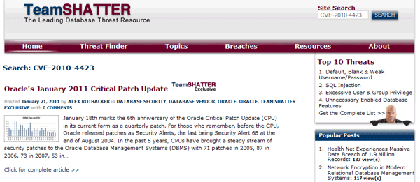 Finding Tasks Using CVE Names