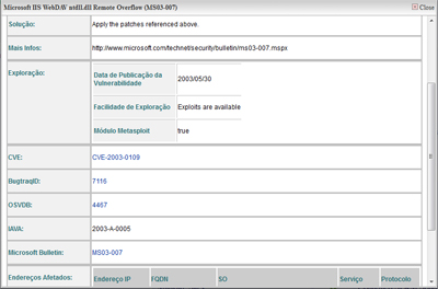 Example: Finding Elements Using CVE Names Through the GUI