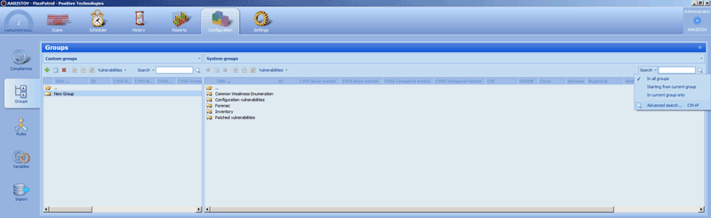 Finding Elements Using CVE Names Through the GUI