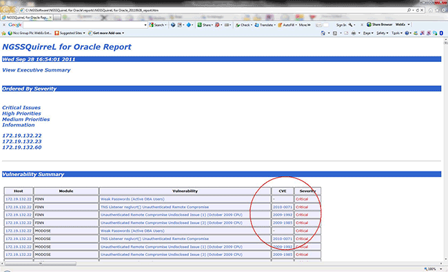 Finding CVE Names Using Elements in Reports