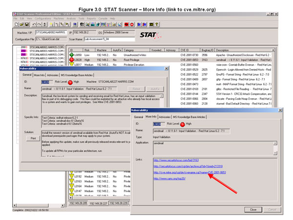 Figure 3.0 STAT Scanner — More Info (link to cve.mitre.org)