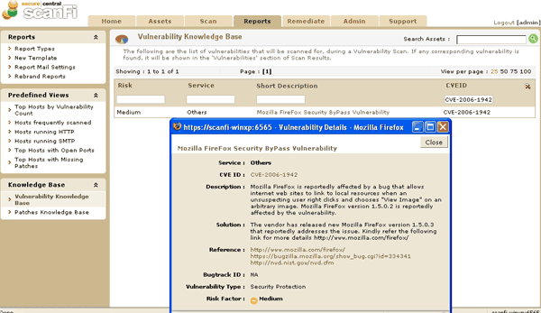 Task description associated to the CVE name