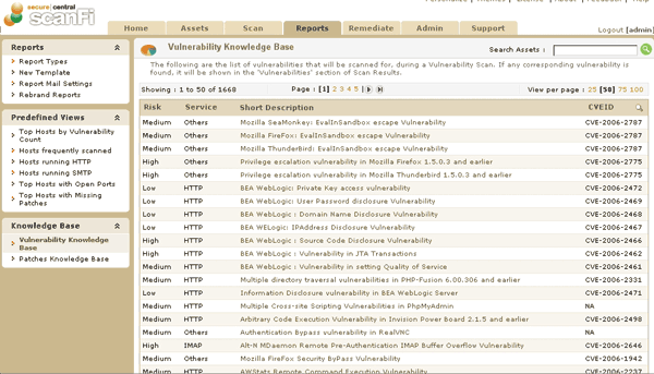 Vulnerability Knowledgebase View