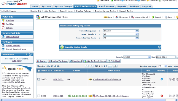 Search based on CVE ID