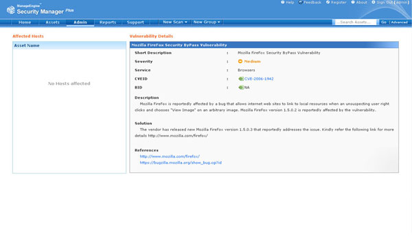 Task description associated to the CVE name