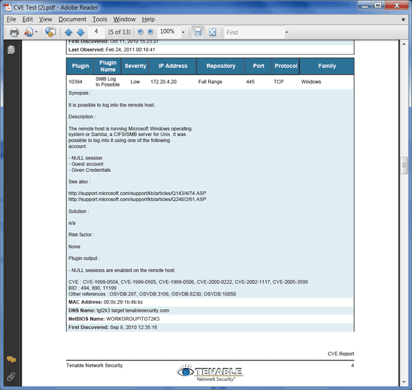 Vulnerable Systems Detail