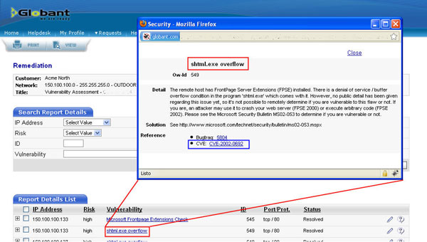 Finding CVE Names in Service Reports Using Elements
