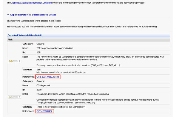 Finding CVE Names Using Elements in Reports